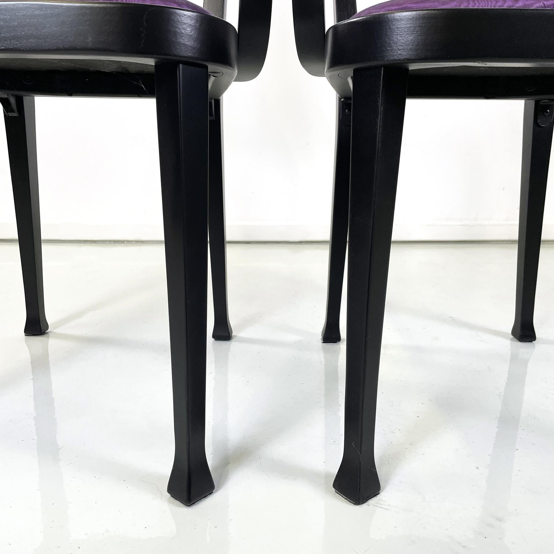 Sillas austriacas postmodernas de tela morada de Marcel Kammerer para Thonet, años 90 en venta 9