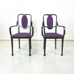 Austrian post-modern purple fabric Chairs by Marcel Kammerer for Thonet, 1990s