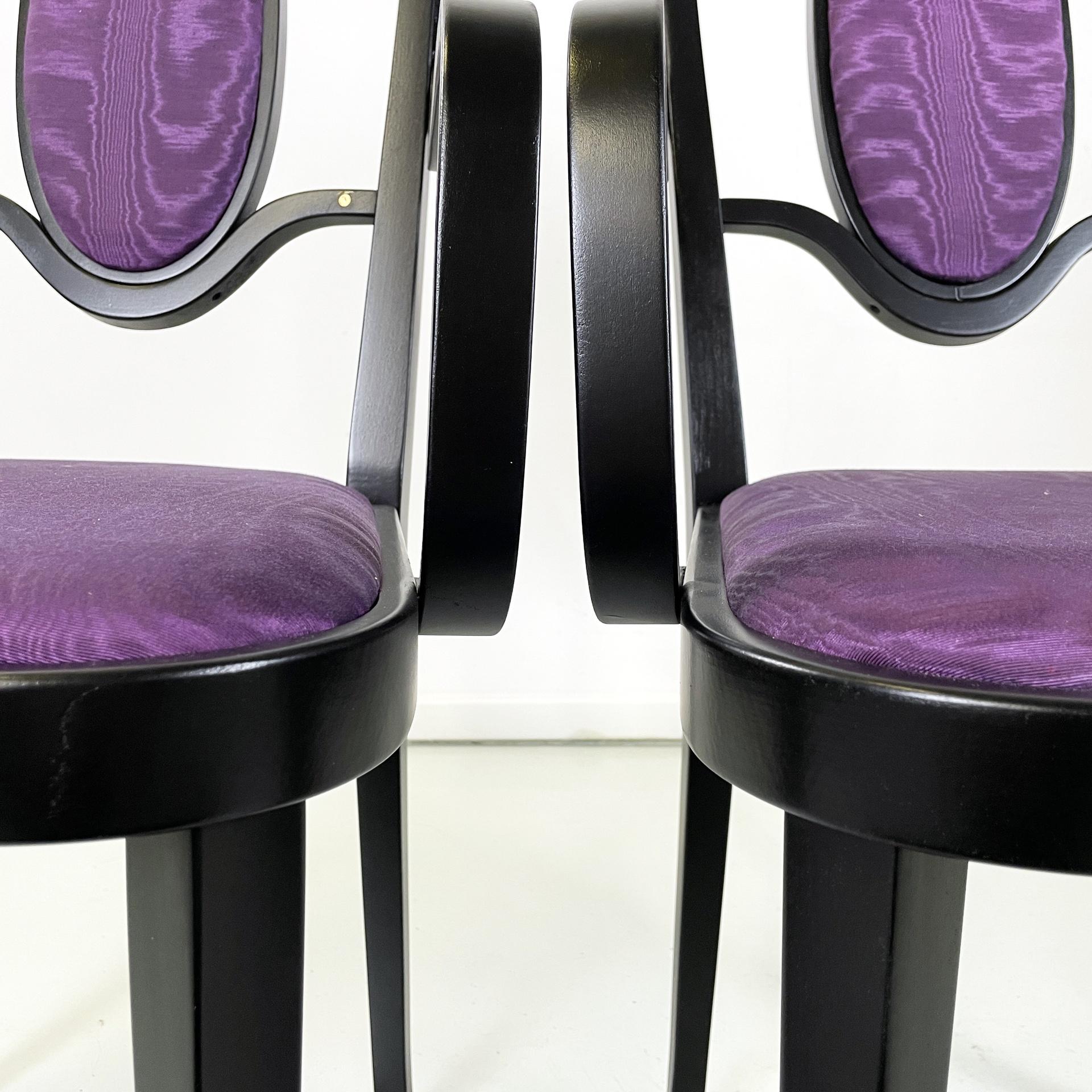 Sillas austriacas postmodernas de tela morada de Marcel Kammerer para Thonet, años 90 finales del siglo XX en venta