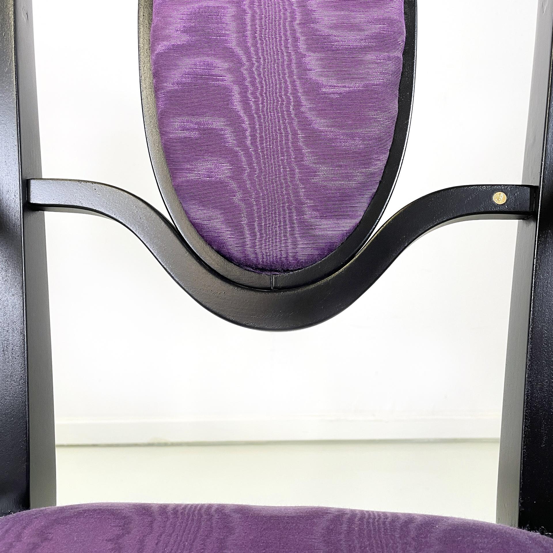 Sillas austriacas postmodernas de tela morada de Marcel Kammerer para Thonet, años 90 en venta 1