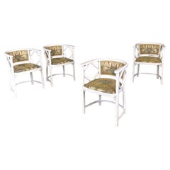 Austrian postmodern white wood tub chairs by Joseph Hoffmann for Thonet, 1990s