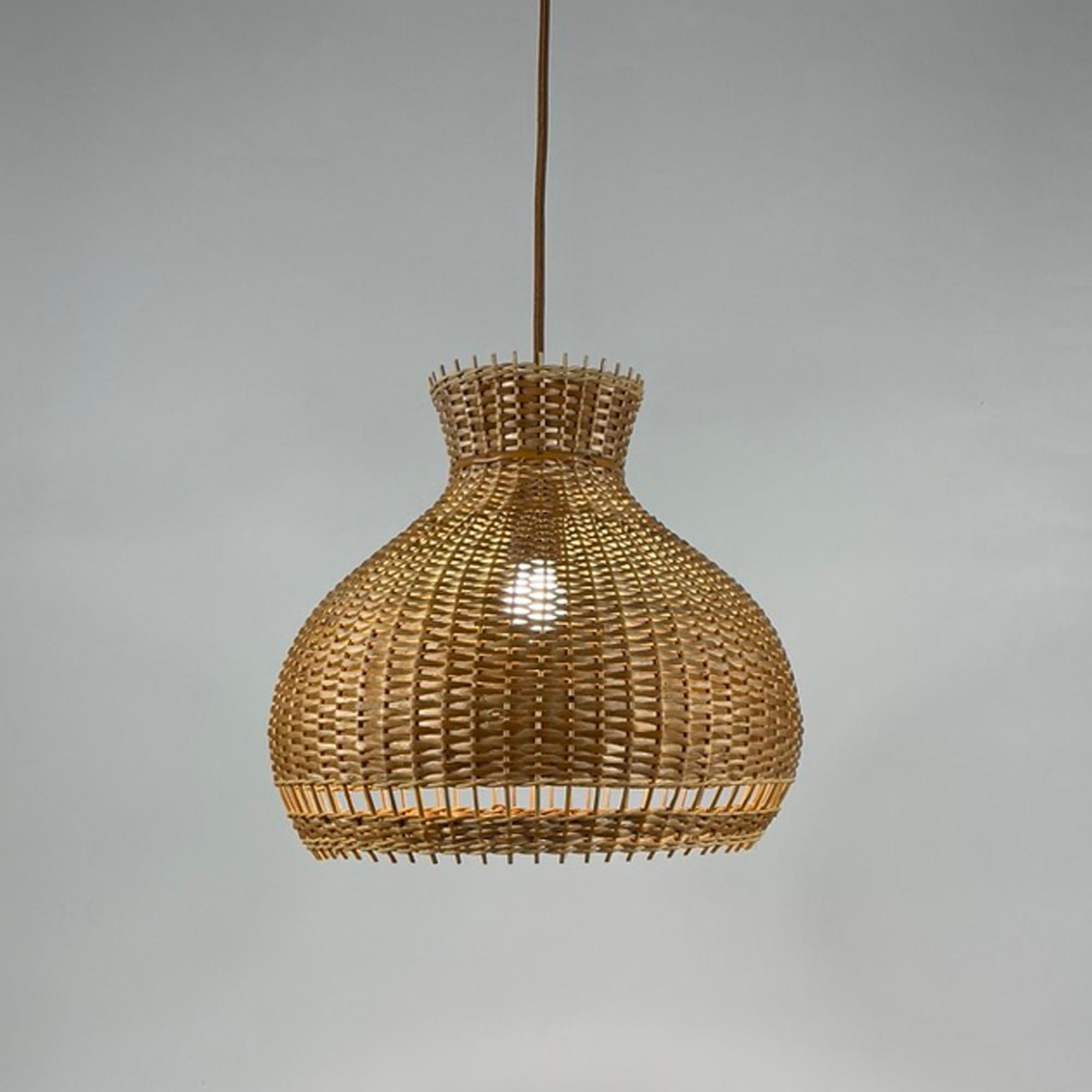 Austrian Rattan Wicker Pendant, 1950s For Sale 4