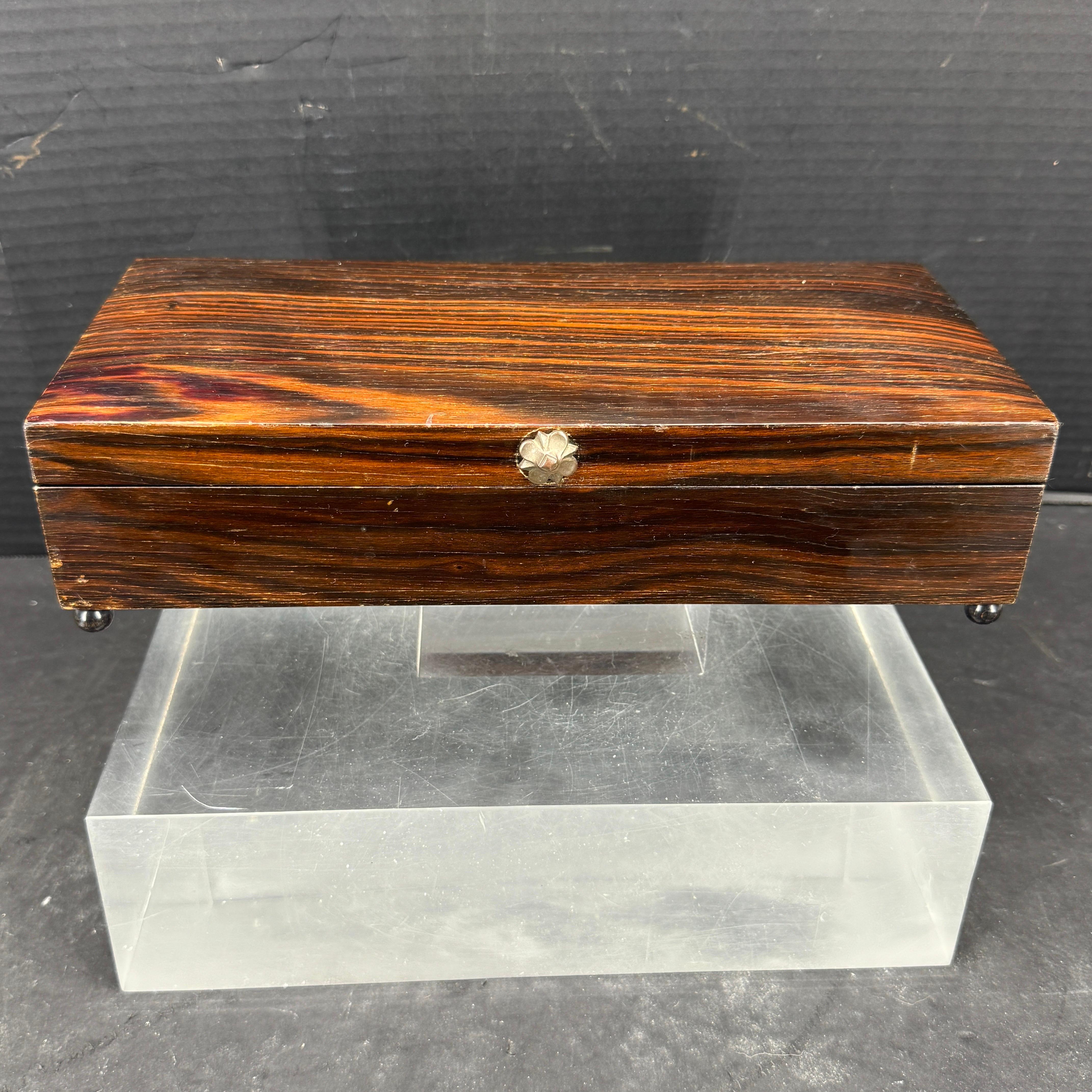 Austrian Rectangular Rosewood Trinket Jewelry Box For Sale 7