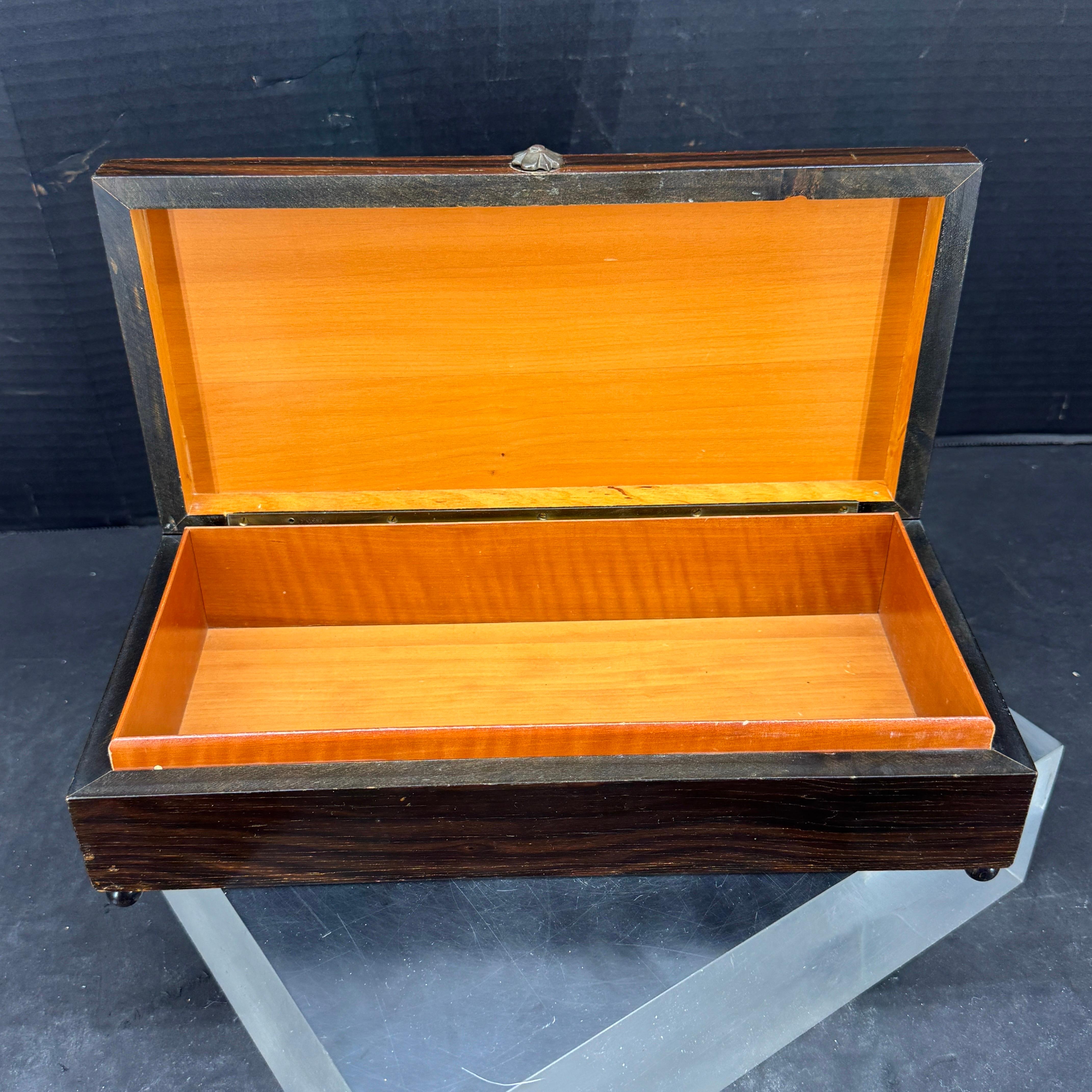 Austrian Rectangular Rosewood Trinket Jewelry Box For Sale 8