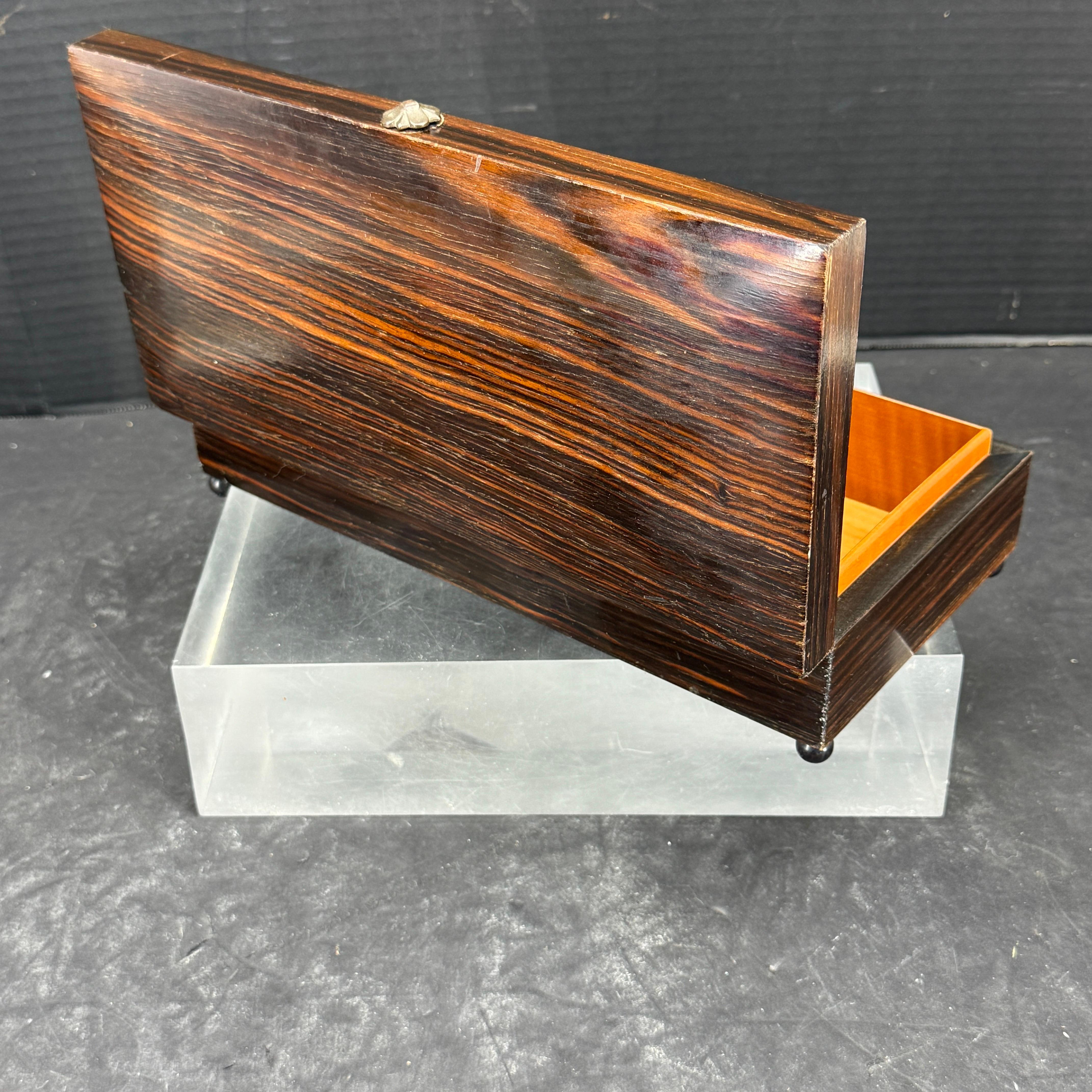 Austrian Rectangular Rosewood Trinket Jewelry Box For Sale 9