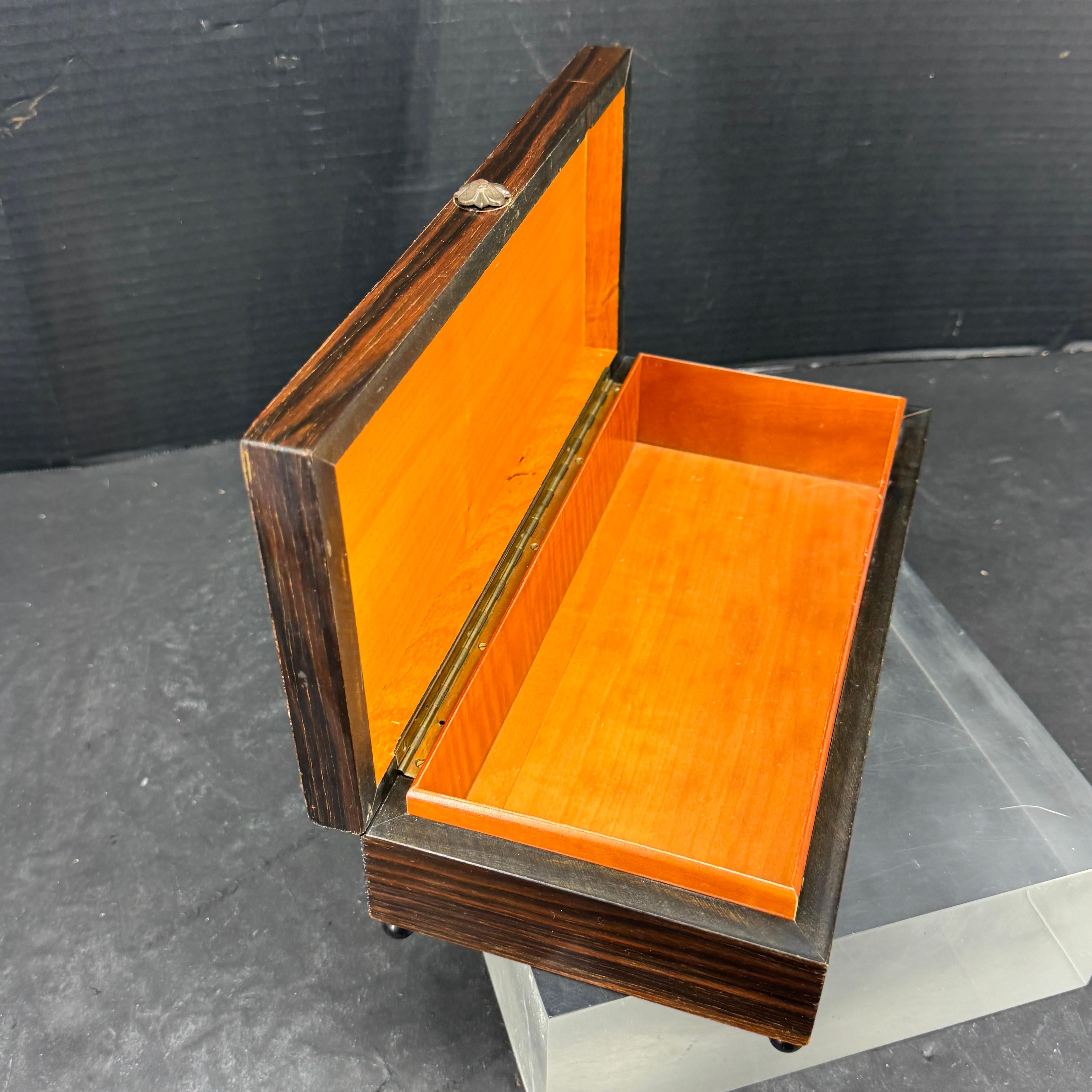 Austrian Rectangular Rosewood Trinket Jewelry Box For Sale 2