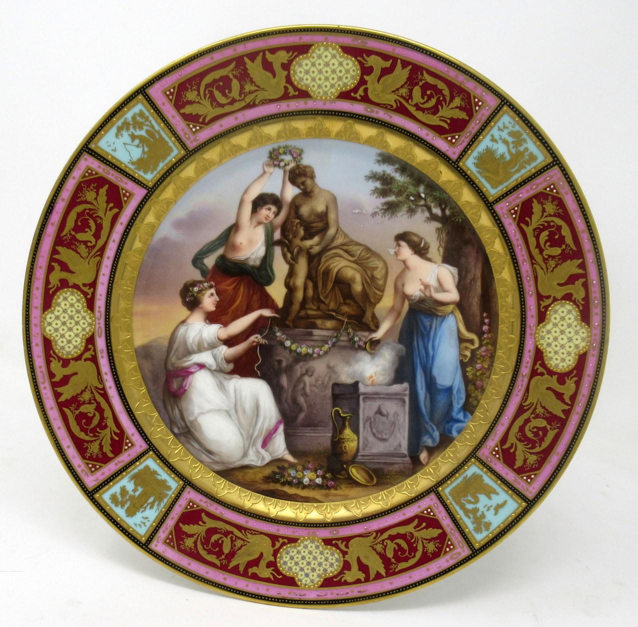 Eine außergewöhnlich feine Qualität frühen Edwardian signiert österreichischen Royal Wien Kabinett flachen Teller von kreisförmigen Umriss. Letztes Viertel des neunzehnten Jahrhunderts. Unsigniert, aber eindeutig Knoillez zugeschrieben, einem