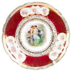 Assiette de cabinet autrichienne royale de Vienne en porcelaine fine 