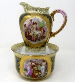 Austrian Royal Vienna Mythological Themed Angelica Kauffman Milk Jug Sugar Bowl