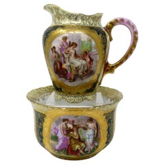 Austrian Royal Vienna Mythological Themed Angelica Kauffman Milk Jug Sugar Bowl 