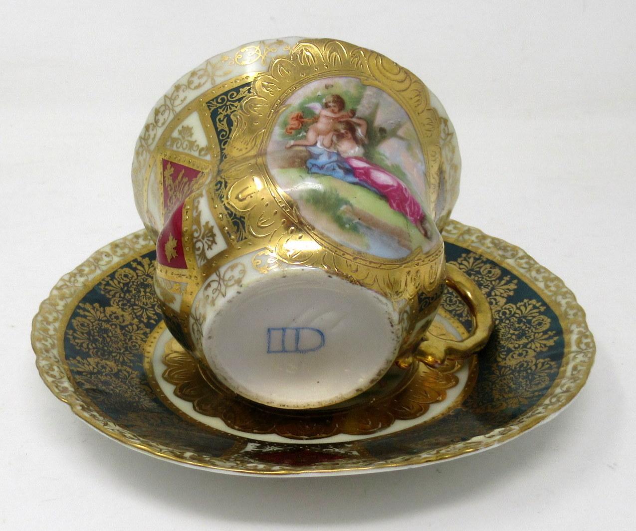 Austrian Royal Vienna Mythological Themed Angelica Kauffman Tea Cup Saucer 19ct In Good Condition In Dublin, Ireland