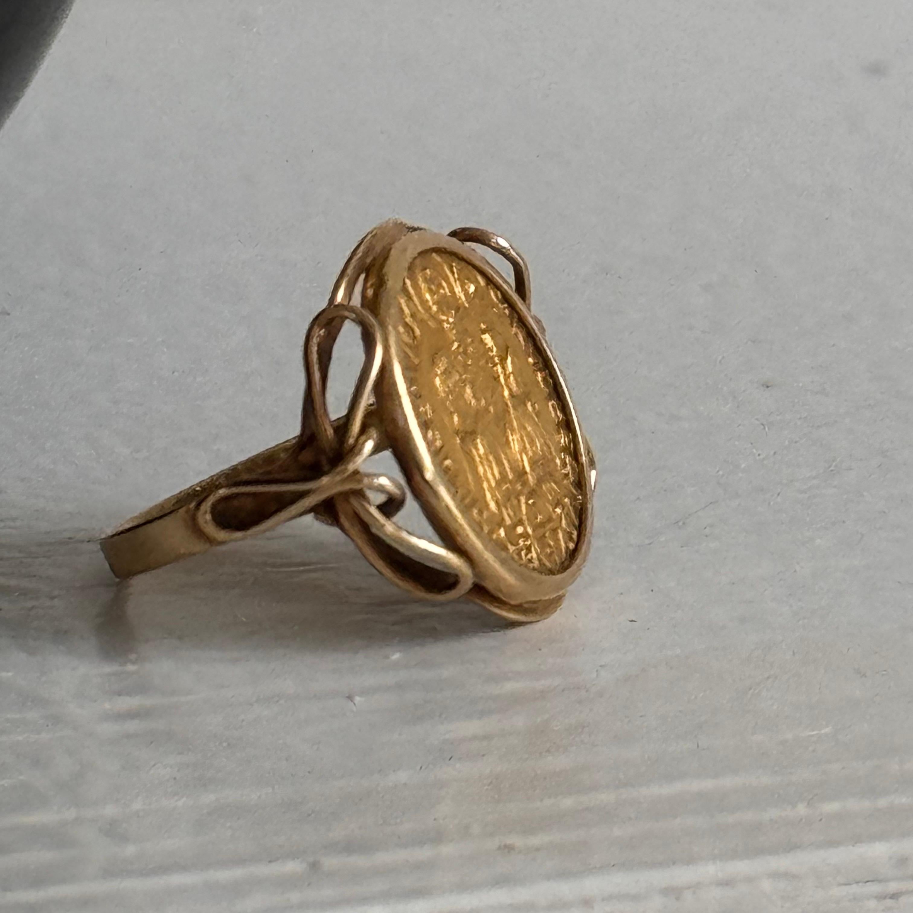 Austrian Salzburg 1704 1/4 Ducat Coin Ring in 20kt Gold Frame - Size 6 1/2 For Sale 8
