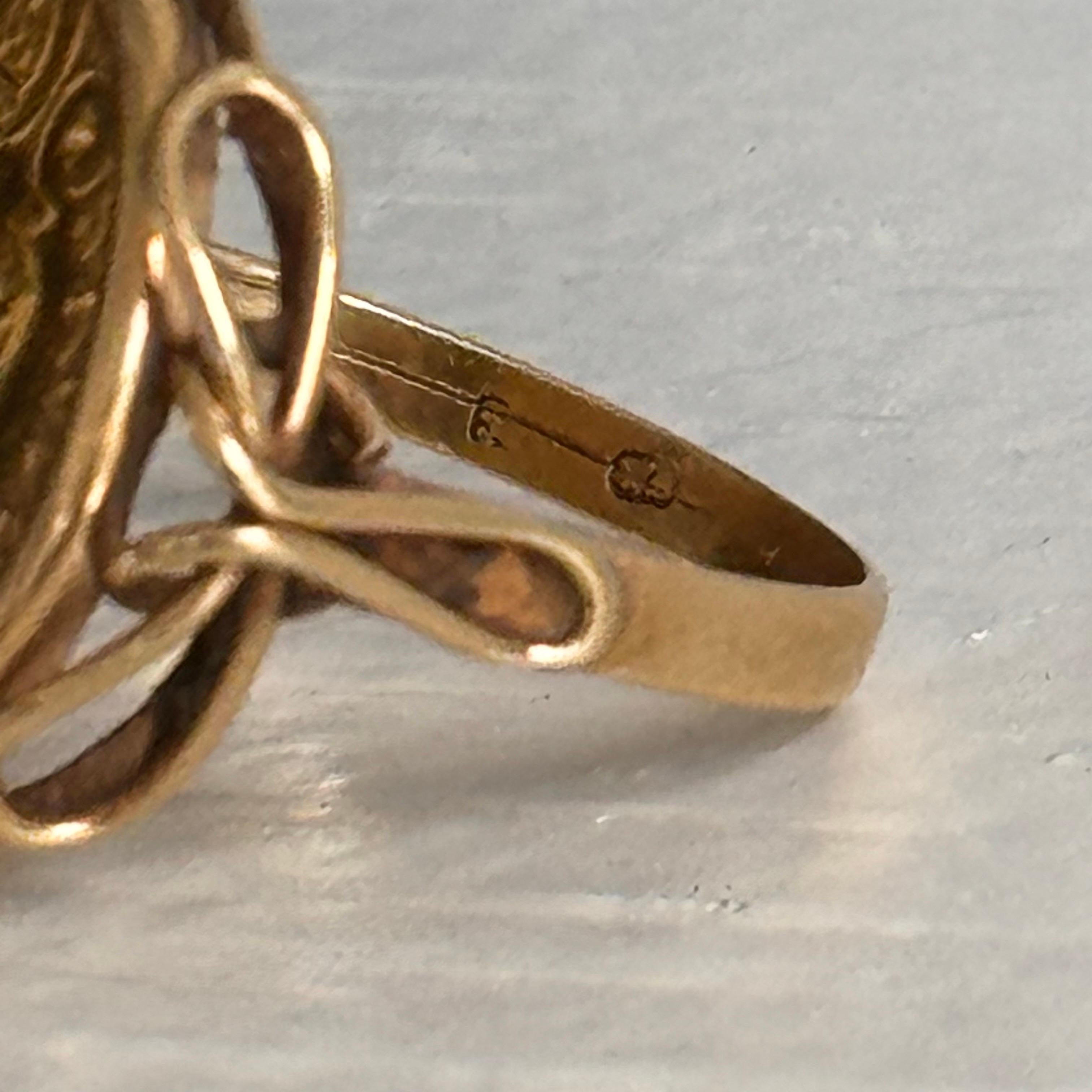 Austrian Salzburg 1704 1/4 Ducat Coin Ring in 20kt Gold Frame - Size 6 1/2 For Sale 4