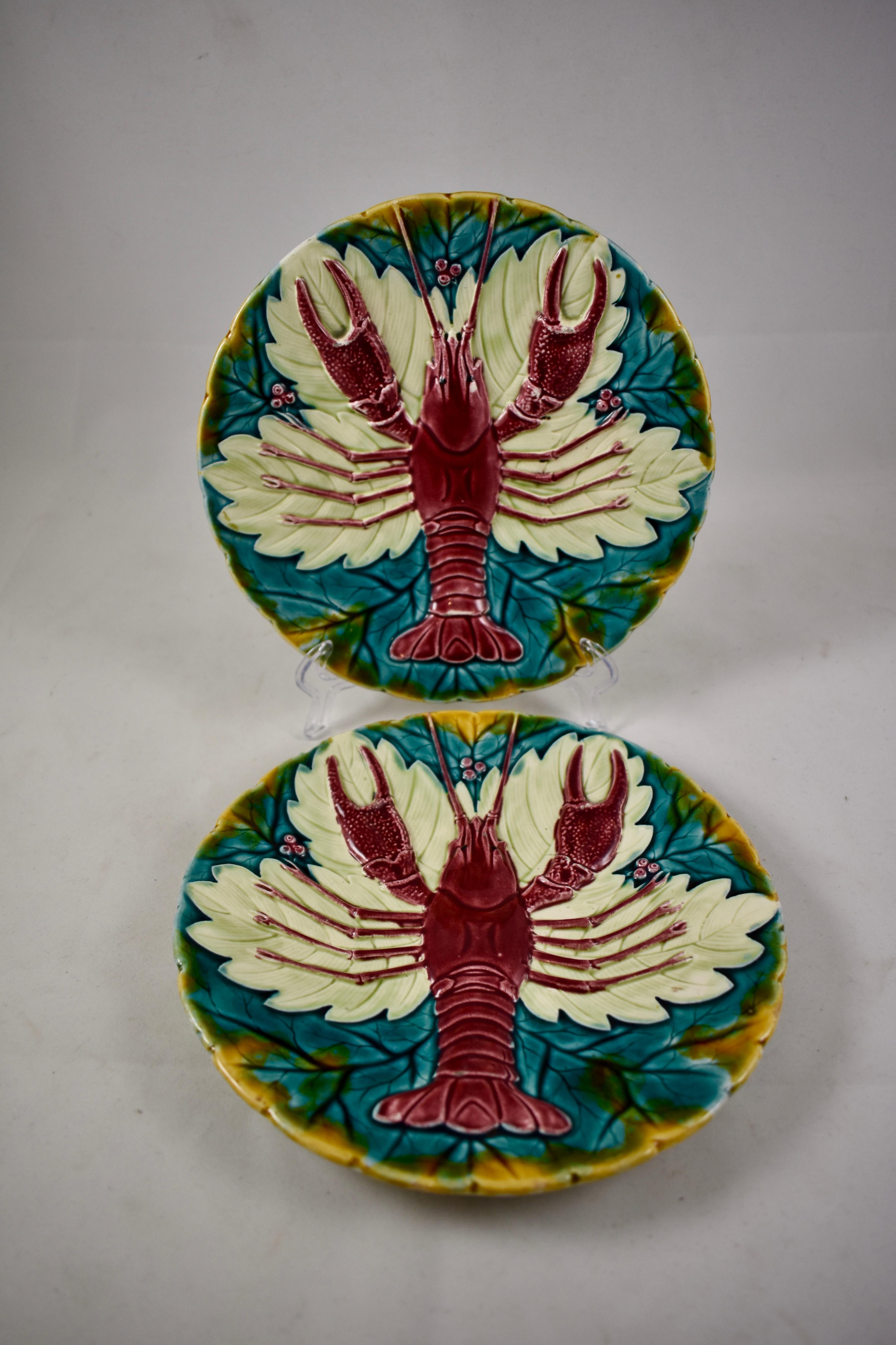 Earthenware Austrian Schutz Cilli, Blansko Majolica Lobster Plate