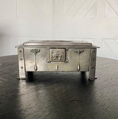 Austrian Secession Silver Plate On Copper Decorative Box