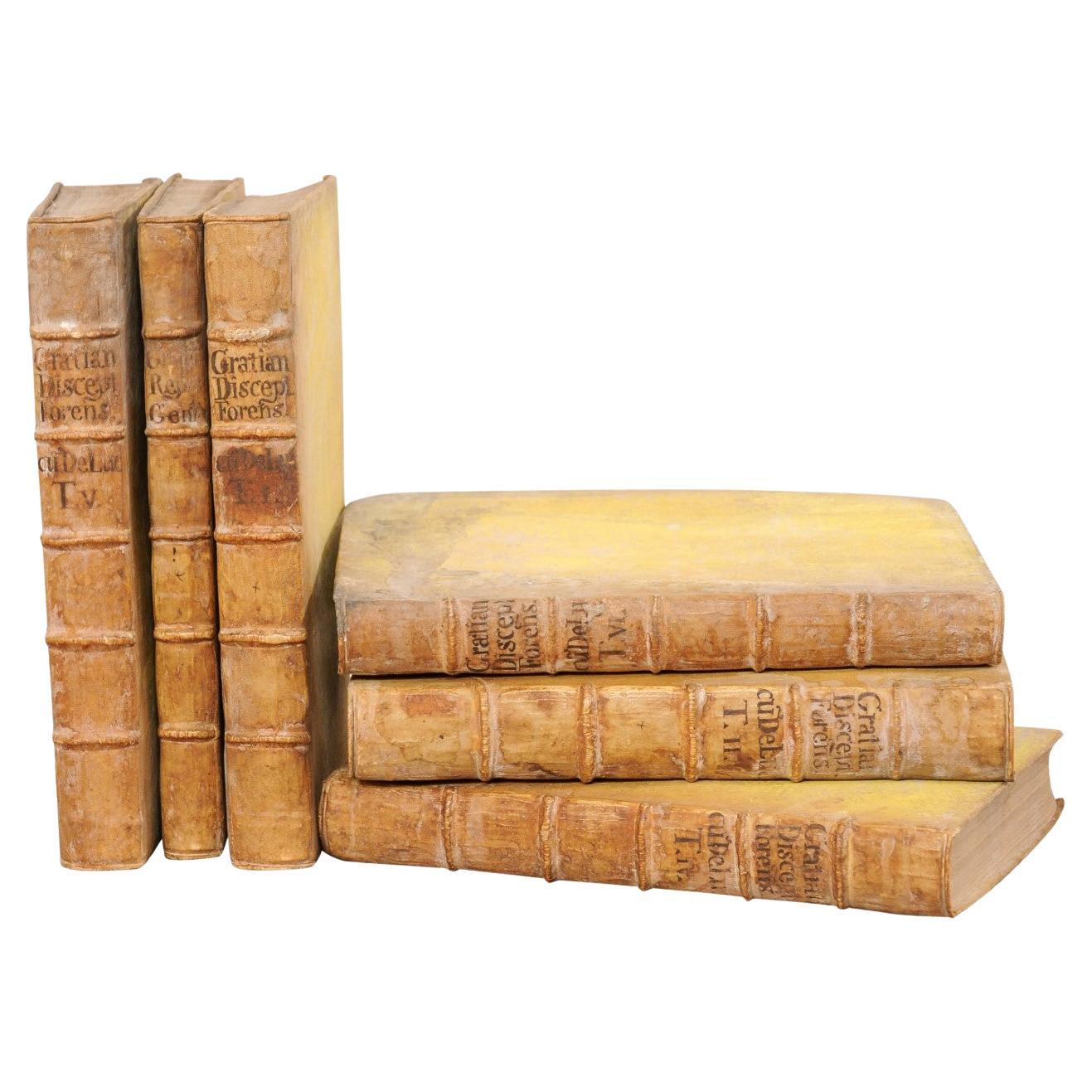 Austrian Set of Six Vellum Bound Books, Circa 1699 For Sale