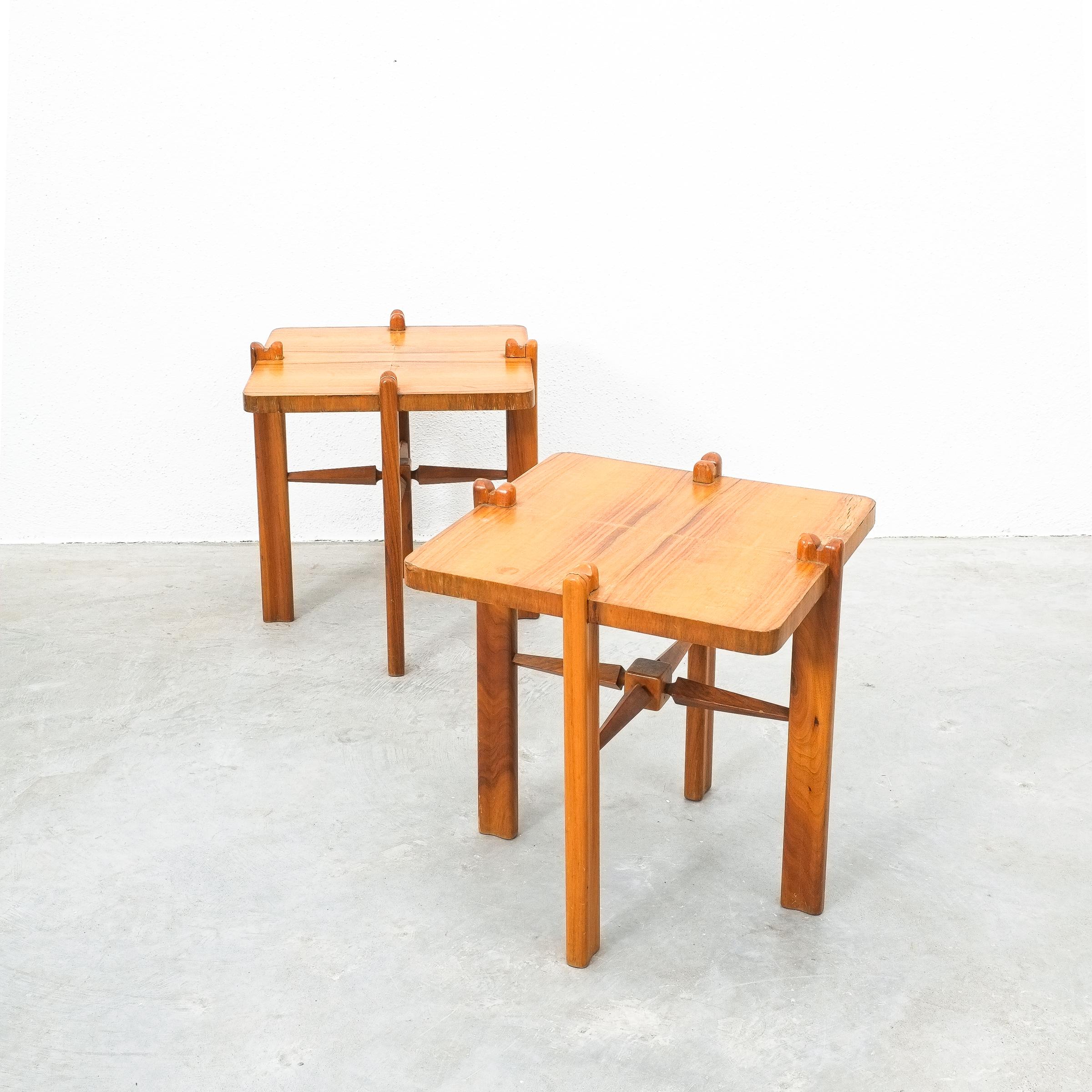 Austrian side tables attr. Josef Frank, circa 1955- priced as a pair

Austrian side tables. Rare pair of small side tables in very good condition attributed to Josef Frank. These tables were handcrafted and are comprised of walnut wood and a