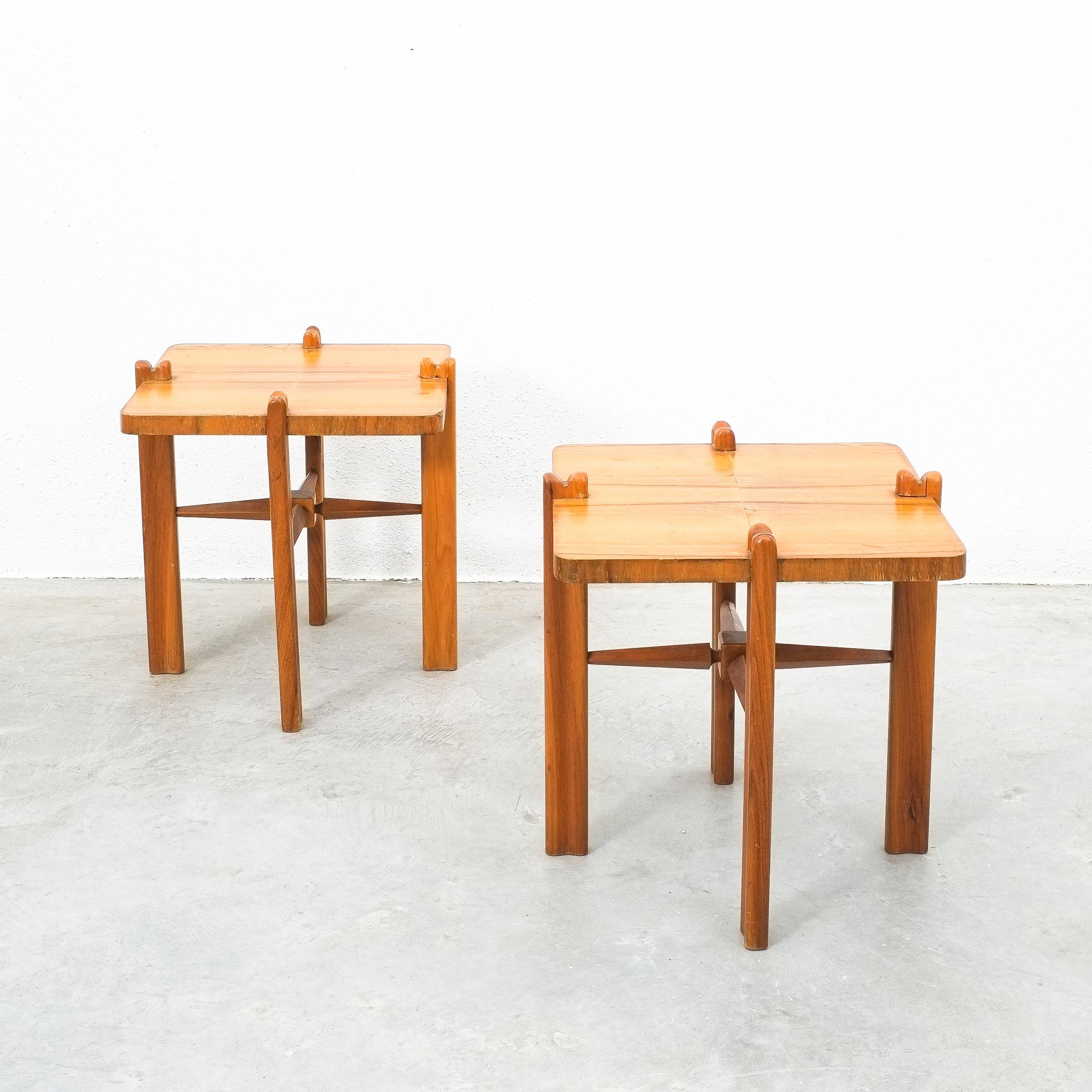 Mid-Century Modern Mid Century Side Tables Walnut Wood Josef Frank, circa 1955 For Sale