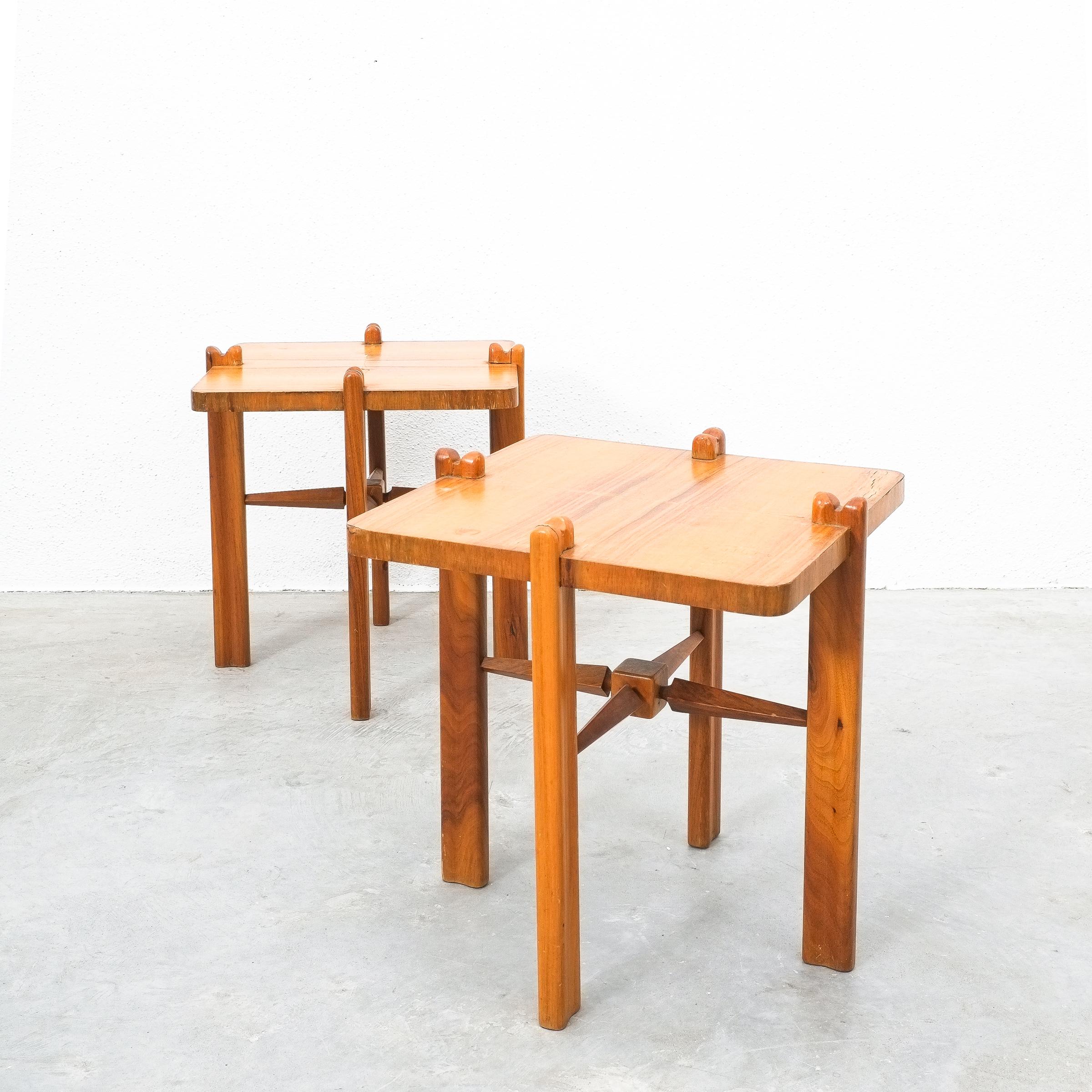 Mid Century Side Tables Walnut Wood Josef Frank, circa 1955 For Sale 2