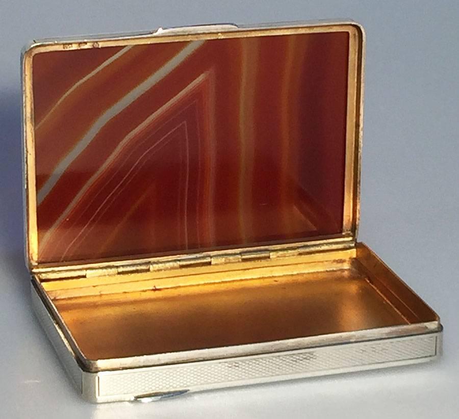 Austrian silver with Agate box, 1921-1922 In Good Condition For Sale In Delft, NL