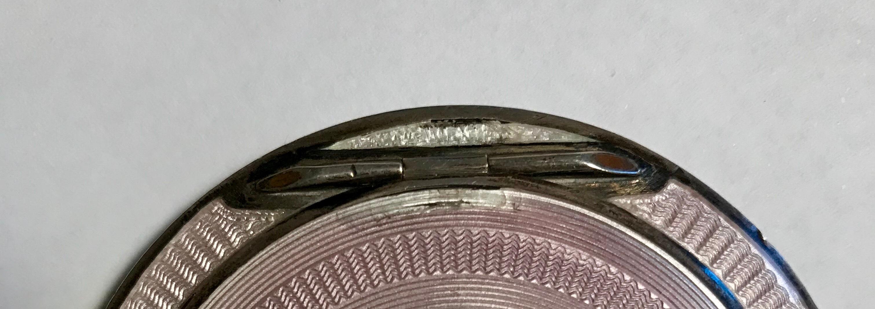 Austrian Silver and Guilloche Enamel Compact In Good Condition In Encinitas, CA