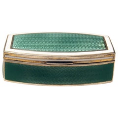 Austrian Silver Art Nouveau Box White and Green Enameled Georg Adam Scheid 1900