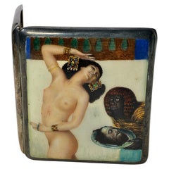 Austrian Silver & Enamel Cigarette Case with Salome Scene, circa 1900