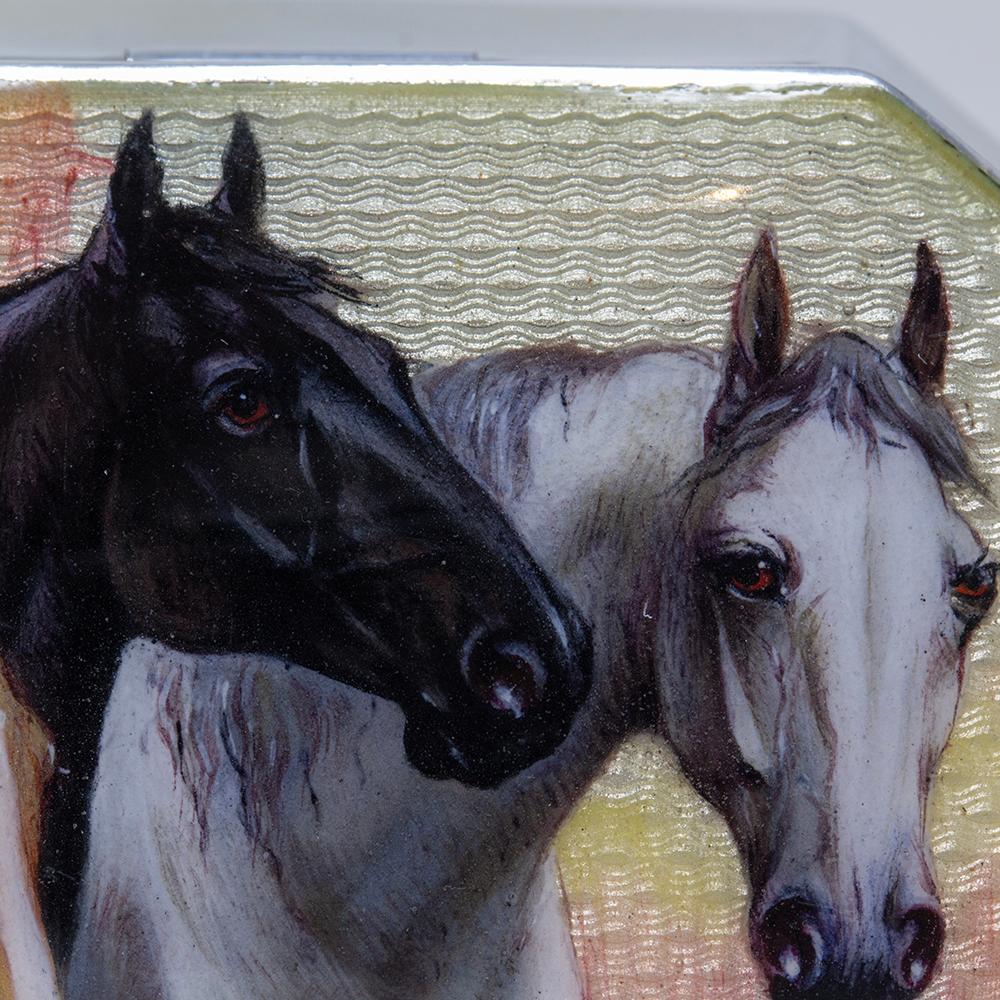 Austrian Silver & Enamel Horse Snuff Box For Sale 8