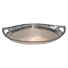 Austrian Silver Galleried Oval Tray