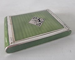 Austrian Silver-Gilt and Green Guilloché Enamel Cigarette Case