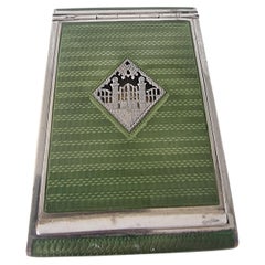 Austrian Silver-Gilt and Green Guilloché Enamel Cigarette Case