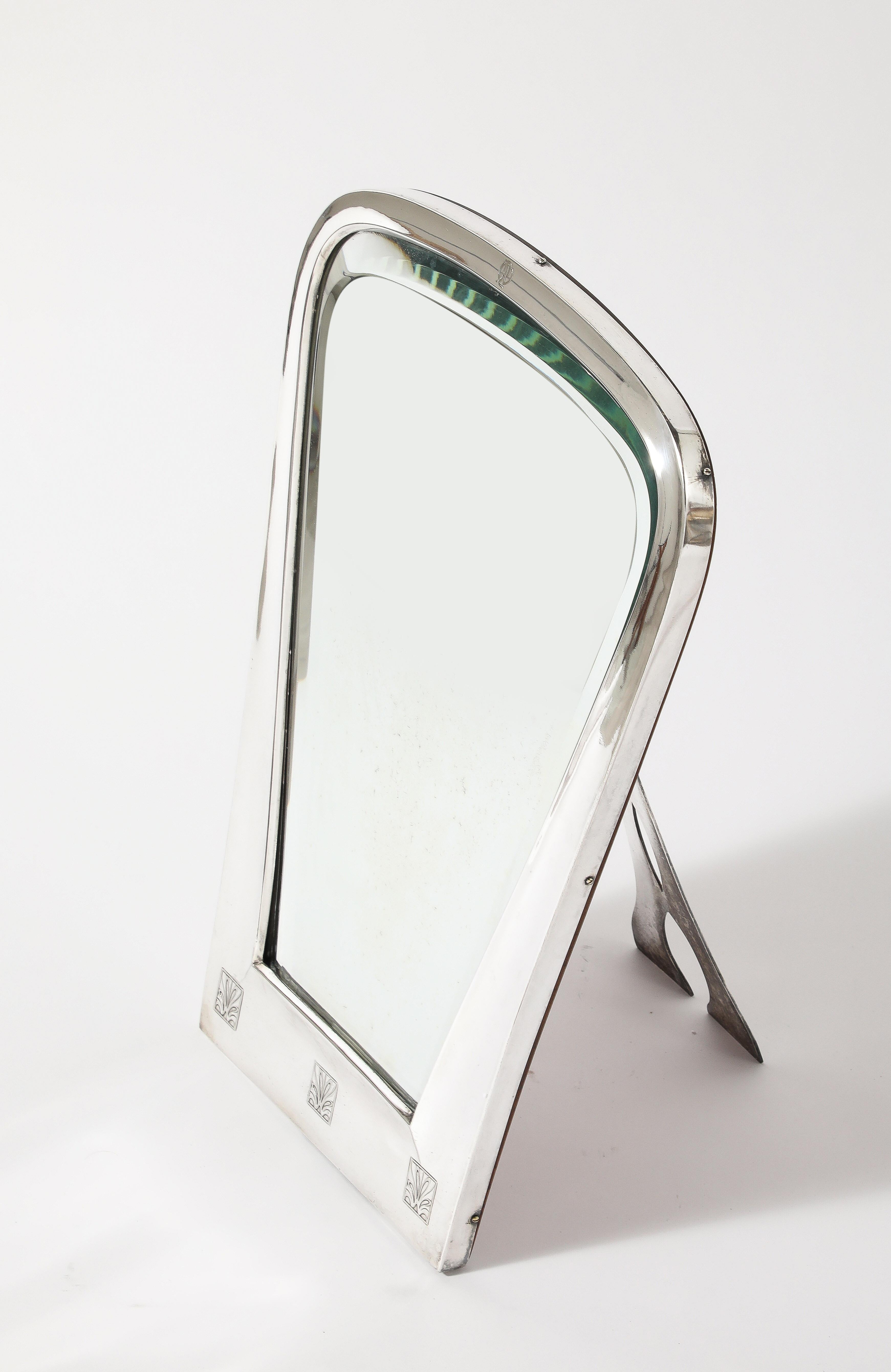 Austrian Silver Toilette Mirror For Sale 3