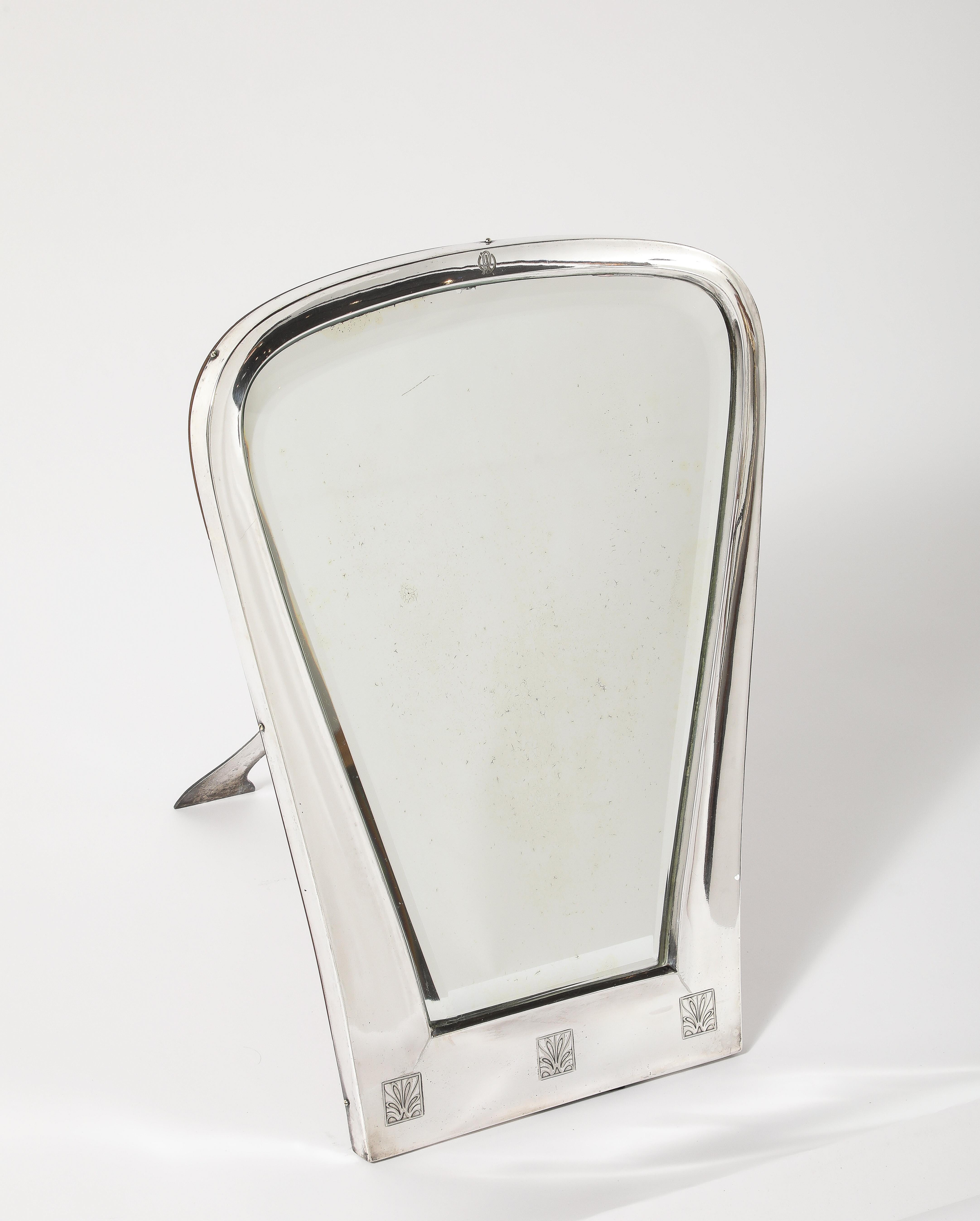 Sterling Silver Austrian Silver Toilette Mirror For Sale