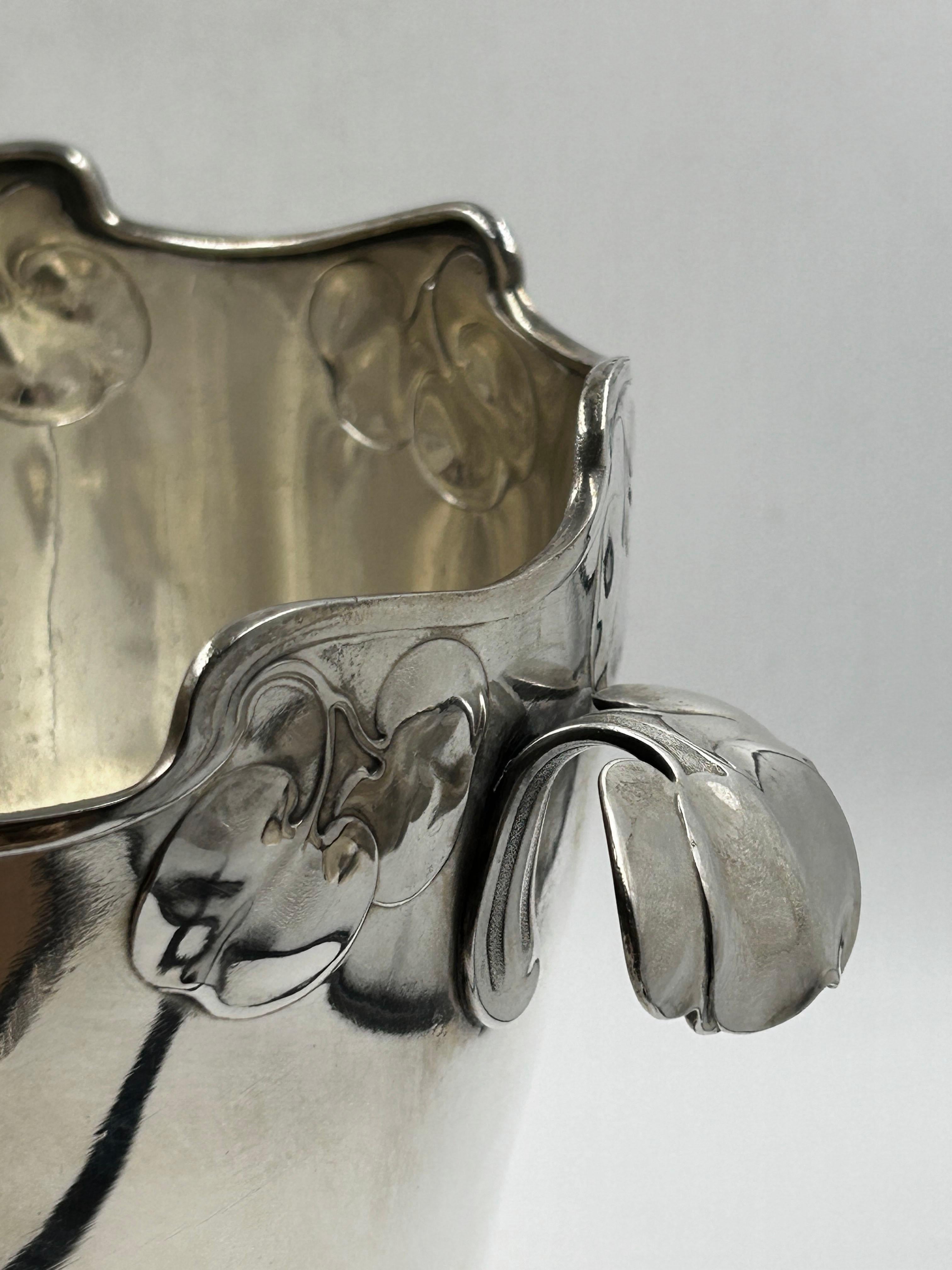 Art Nouveau Austrian Silverplate Champagne Bucket by Krupp Berndorf, ca. 1900–1930 For Sale