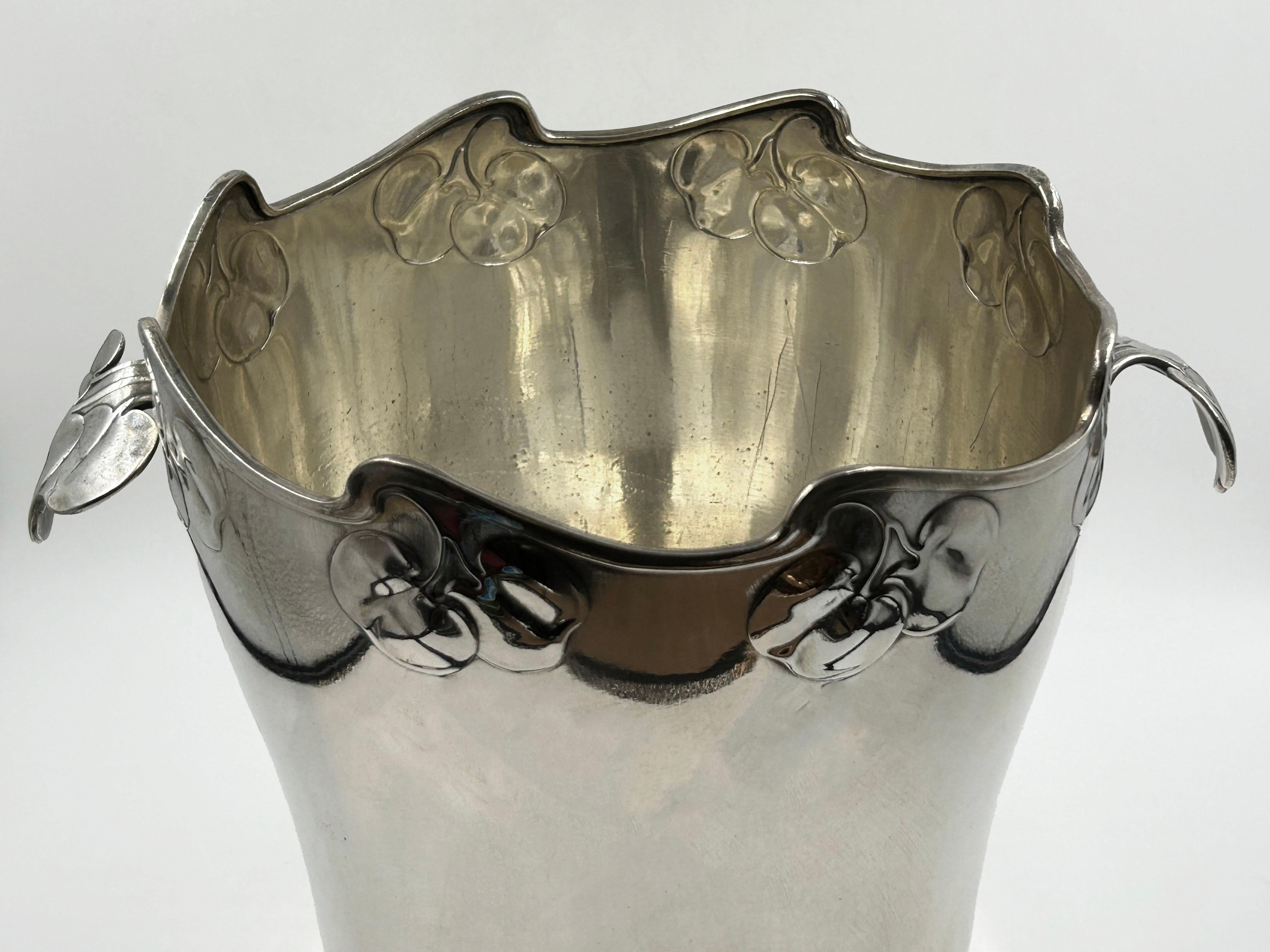 Hand-Crafted Austrian Silverplate Champagne Bucket by Krupp Berndorf, ca. 1900–1930 For Sale