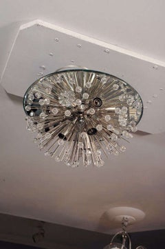 Custom Austrian Snowflake Crystal Flush Mount
