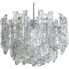 Austrian "Soria" Ice Glass Chandelier by J.T Kalmar