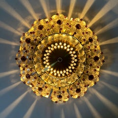 Austrian Stejnar Crytal Flush Light , 1960s
