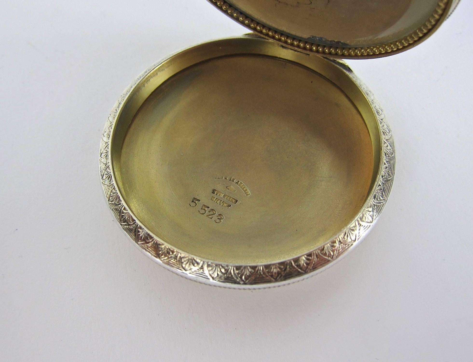 Antique Austrian Sterling Silver and Guilloche Enamel Compact 3