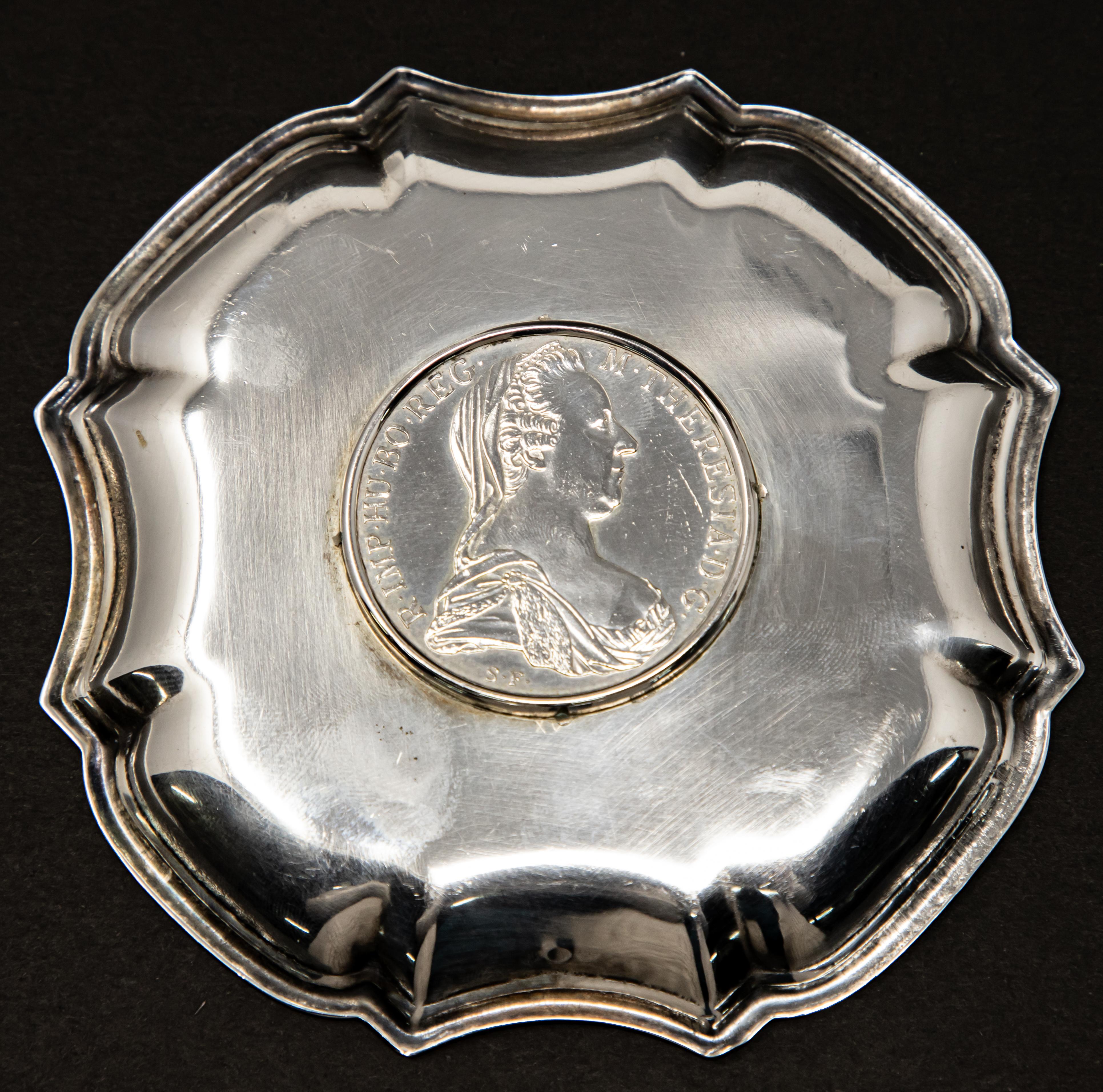 Austrian Sterling Silver Coin Dish In Fair Condition In Cookeville, TN