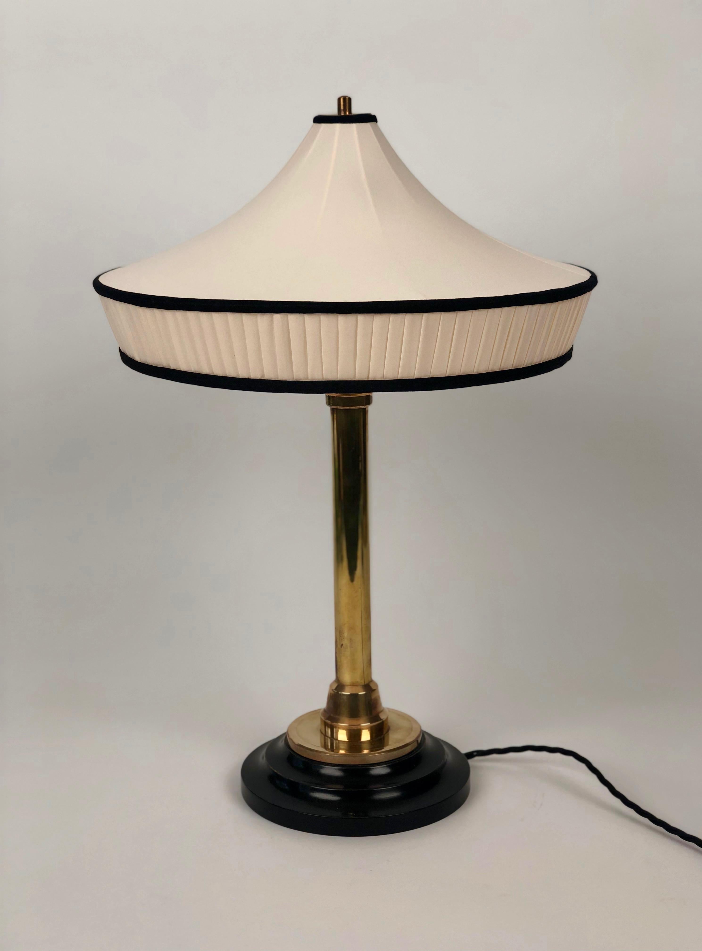 Polished Austrian Table Lamp, Jugendstil, Hoffmannesque For Sale