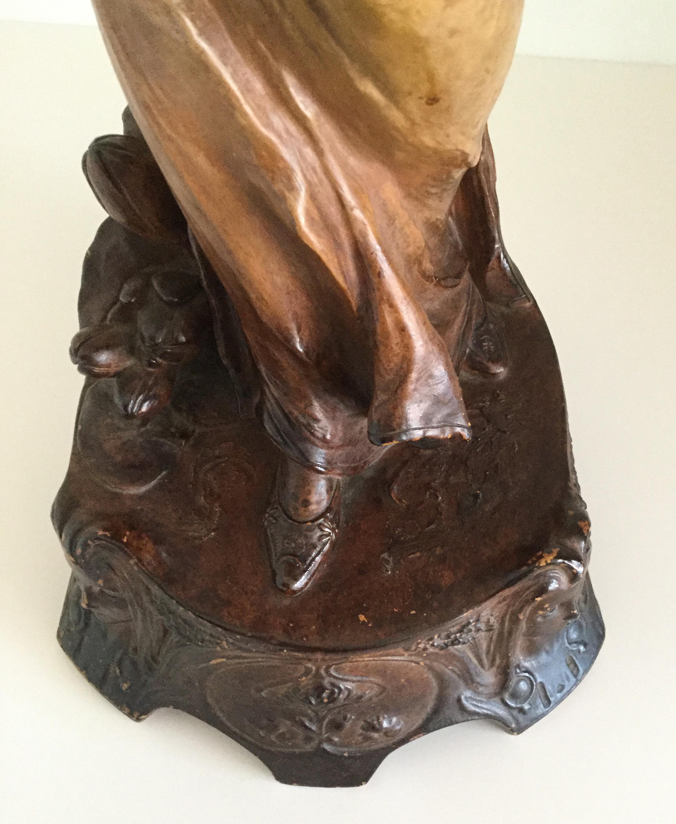 Late 19th Century Art Nouveau Austrian Terracotta Sculpture, Ernst Wahliss, 19th Century For Sale