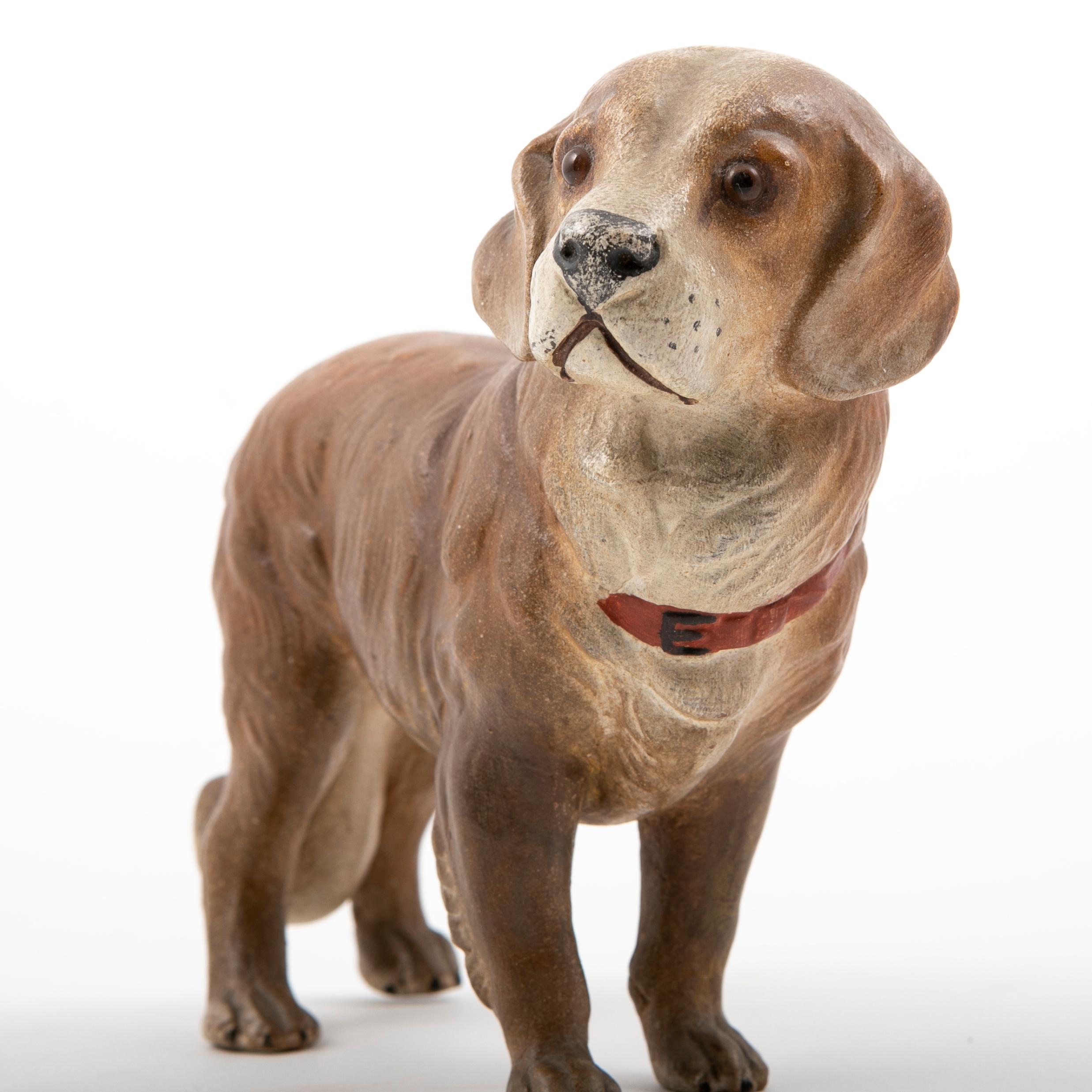 20th Century Austrian Terracotta Saint Bernard Dog For Sale