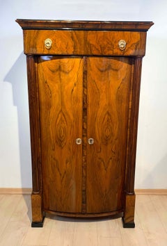 Austrian Two-Door Biedermeier Armoire, Walnut Veneer, Vienna, circa 1825