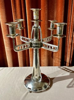 Austrian Vienna Secession Silver Candelabra, Circa 1910