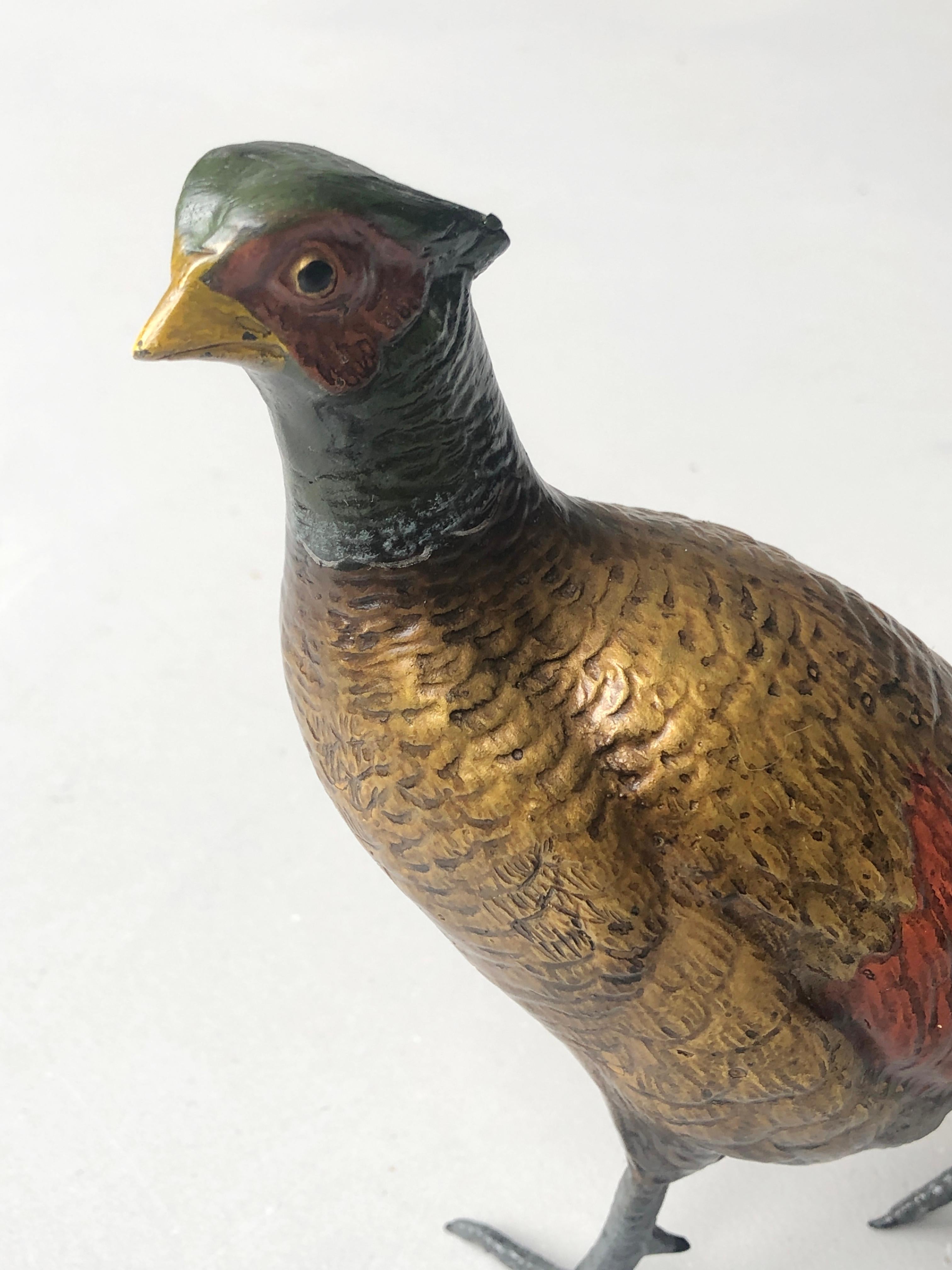 Austrian Viennese Bronze Pheasant Franz Bergman, 19th Century For Sale 6