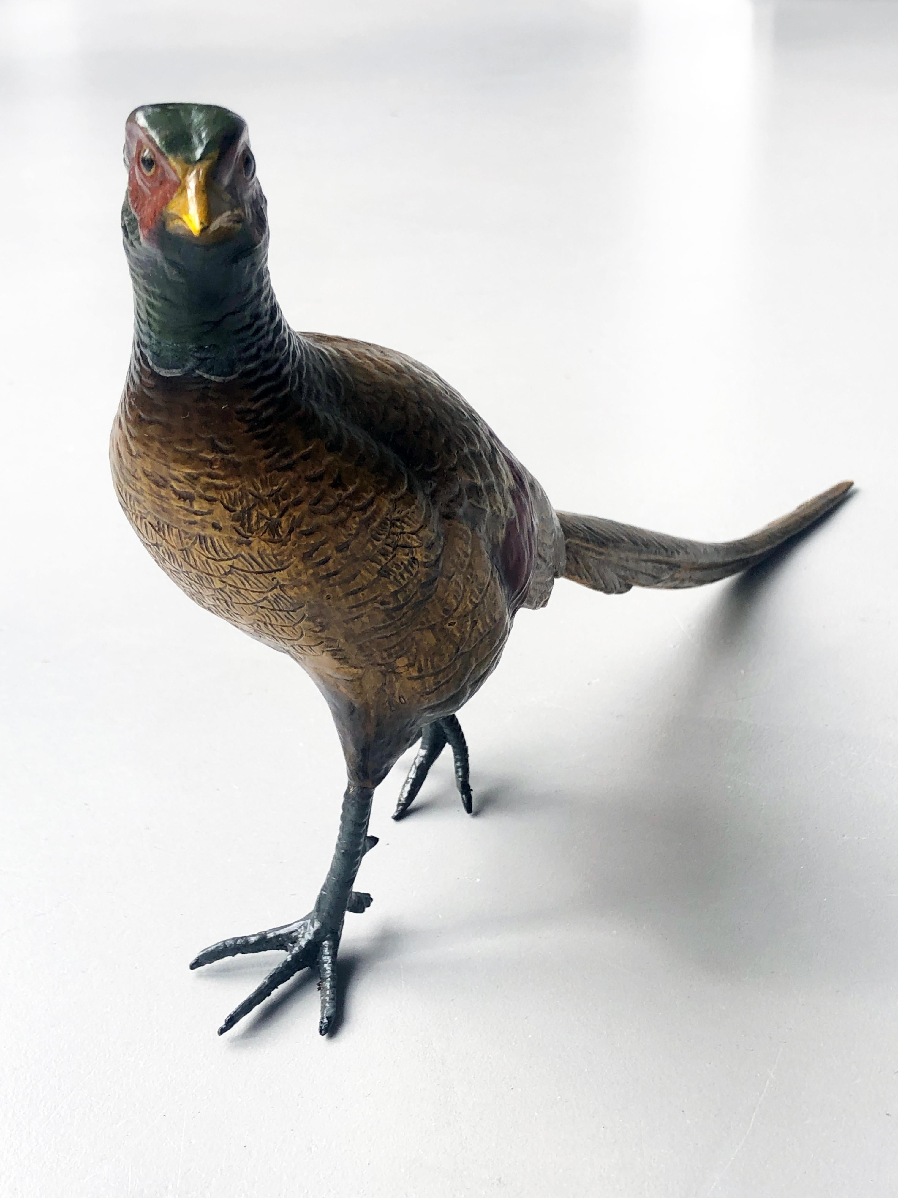 
Orientalist Vienna Bronze Parrot Trainer Attributed to Franz Bergman, 19th Century

A remarkable example of 19th-century antique bronze from the esteemed Austrian foundry of Franz Bergman. 
This intricately detailed and beautifully colored piece