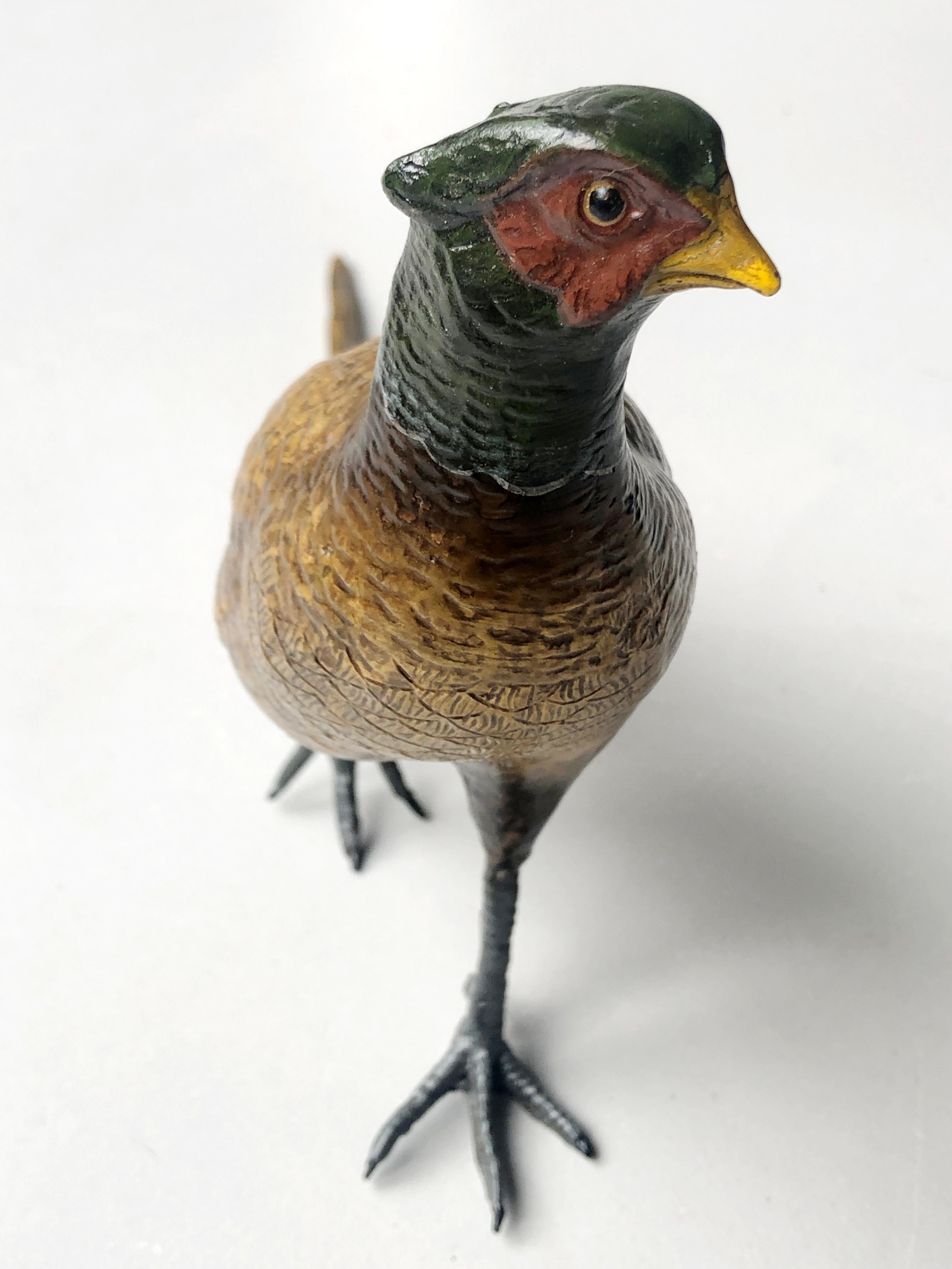 Austrian Viennese Bronze Pheasant Franz Bergman, 19th Century For Sale 4