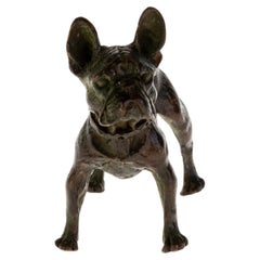 Austrian Viennese Bronze Sculpture of a Bulldog with Impressed Mark