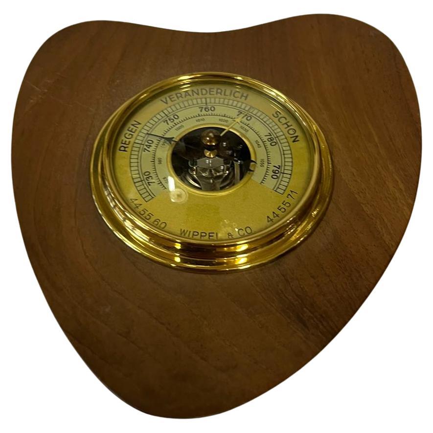 seltenes österreichisches Barometer in Herzform von Wippel & Co, Palisanderholz, guter Originalzustand